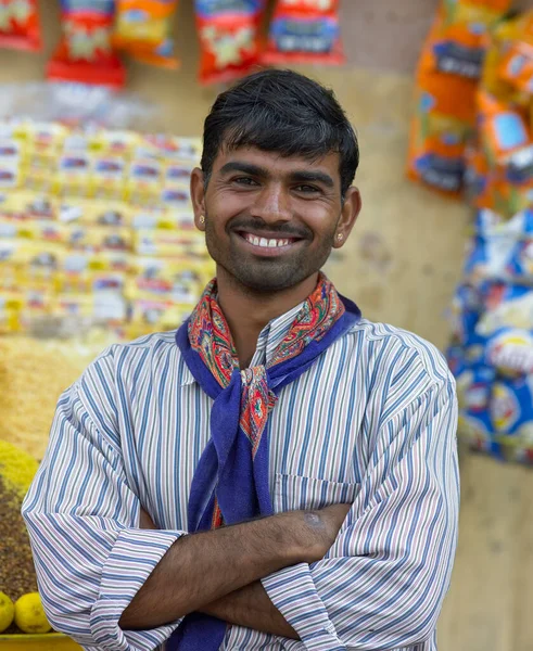 Ladenbesitzer Der Stadt Udaipur Rajasthan Indien — Stockfoto