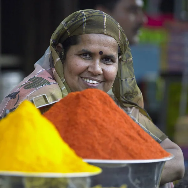 Obchodník Městě Udaipur Rajasthan Indie — Stock fotografie