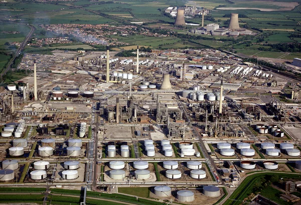 Aerial View Petrochemical Plant Northwest England — Stock Photo, Image