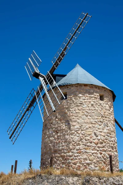 Windmühle Der Region Mancha Zentralspanien — Stockfoto