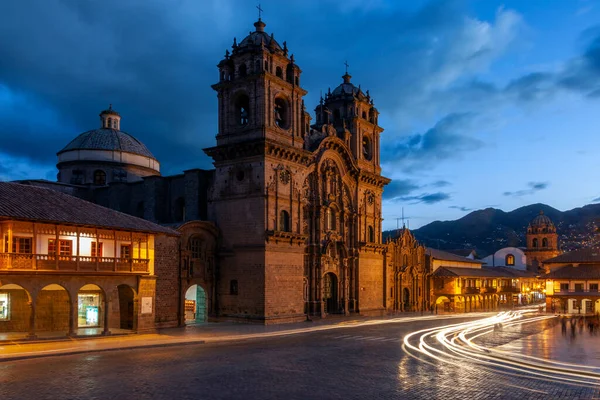 Kyrkan Iglesia Compania Plaza Armas Staden Cusco Cuzco Peru Sydamerika — Stockfoto