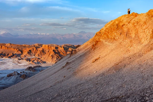 Zmierzch Valle Luna Dolinie Księżyca Pobliżu San Pedro Atacama Regionie — Zdjęcie stockowe