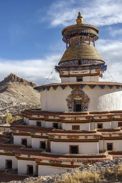 Kumbum Och Gyantsie Fort Staden Gyantse Tibet Kumbum Del Palcho — Stockfoto