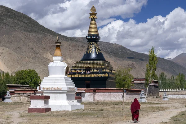 Buddhista Sztúpa Samye Kolostorban Kína Tibeti Autonóm Régiójában Bár Helyszín — Stock Fotó