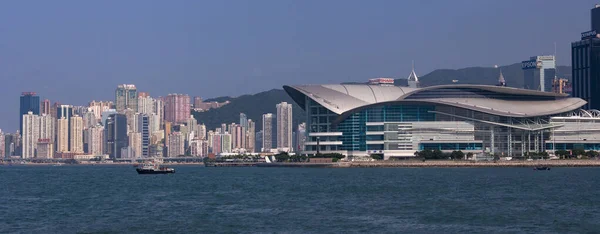 Het Convention Center Skyline Van Stad Hong Kong Island — Stockfoto