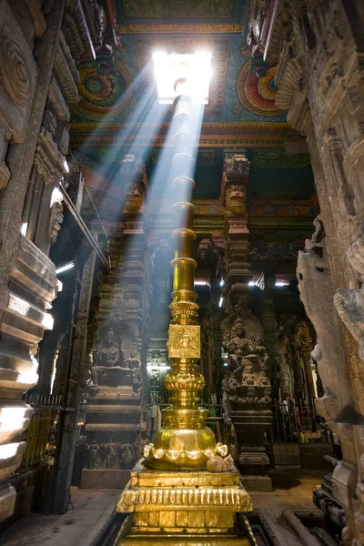 Interior Del Templo Hindú Brihadishvera Ciudad Thanjavur Tanjore Región Tamil — Foto de Stock