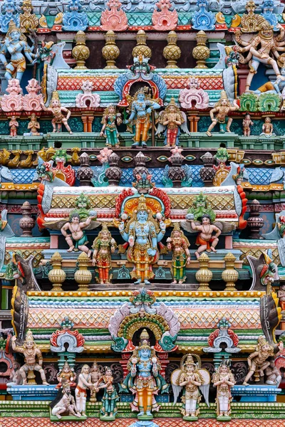Detalhe Sobre Templo Hindu Minakshi Sundareshvera Madurai Região Tamil Nadu — Fotografia de Stock