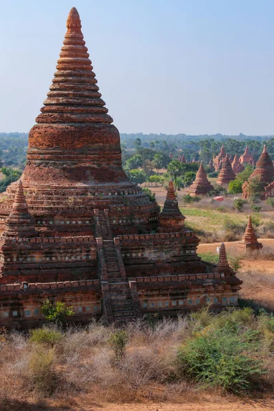 Starożytne Świątynie Buddyjskie Strefy Archeologicznej Baganie Birma — Zdjęcie stockowe