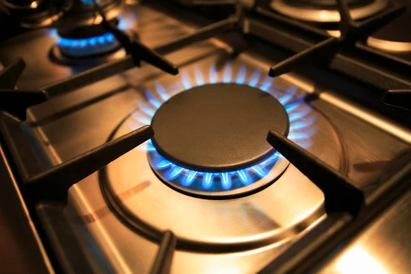 Gas Cooker Gas Hob Using Piped Natural Gas Cooking — Stock Photo, Image