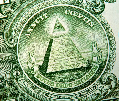 The Great Seal on a United States one-dollar bill.
