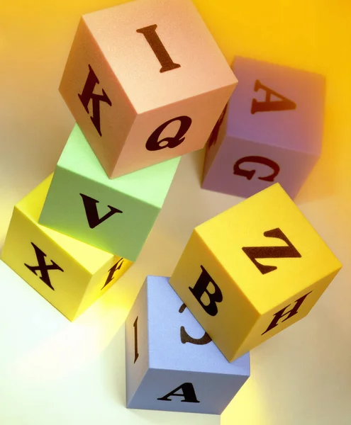 Childs Toy Letter Blocks Letters Alphabet — Stock Photo, Image