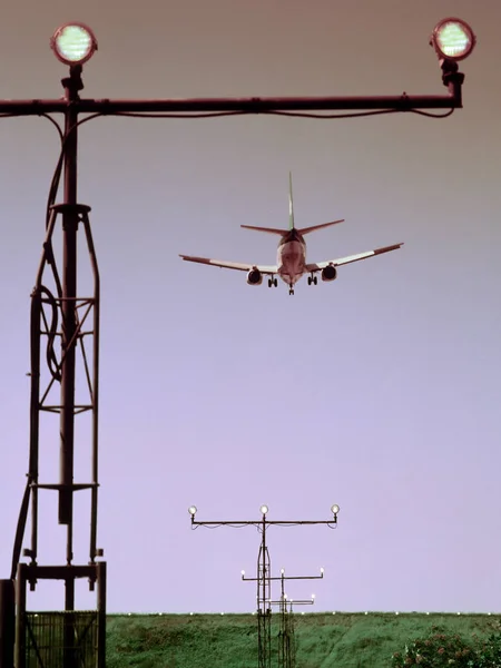 Jet Linea Atterraggio Lax Los Angeles International Airport Stati Uniti — Foto Stock