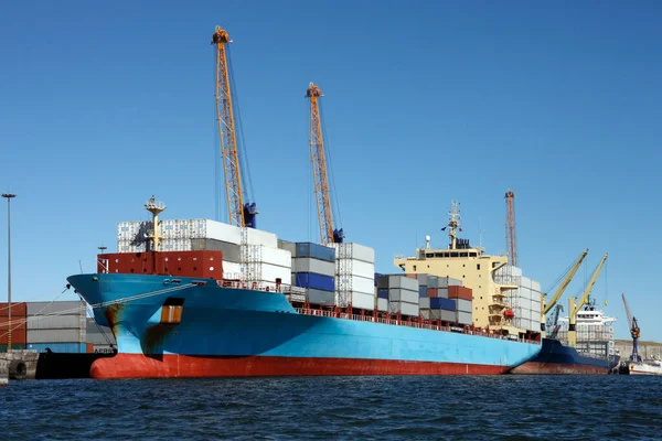 Container Ship Port Walvis Bay Coast Namibia Africa — Stock Photo, Image