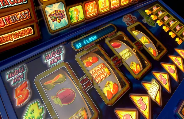 Electronic Coin Operated Gaming Machine Fruit Machine One Armed Bandit — Stock Photo, Image