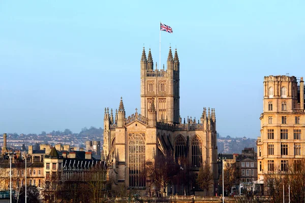 Early Morning Sunlight Bath Abbey City Bath Somerset Southwest England — Stock fotografie