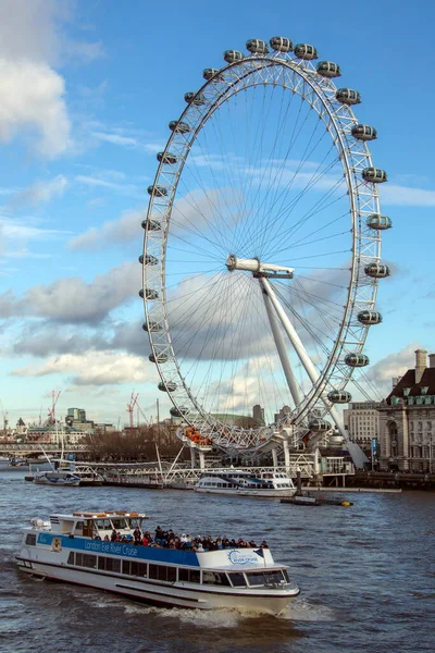 London Eye Jest Gigantycznym Diabelskim Młynem Południowym Brzegu Tamizy Londynie — Zdjęcie stockowe