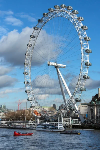 London Eye Jest Gigantycznym Diabelskim Młynem Południowym Brzegu Tamizy Londynie — Zdjęcie stockowe