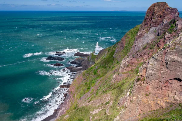 Phare Littoral Sur Côte Nord Devon Royaume Uni — Photo