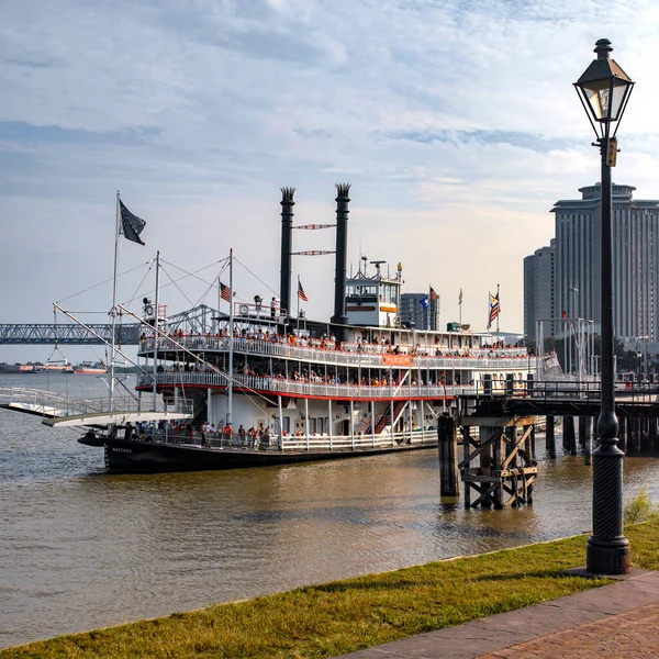 Mississippi Remo Vapor Toulouse Street Wharf Rio Mississippi Nova Orleans — Fotografia de Stock