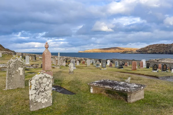 Νεκροταφείο Στη Δυτική Ακτή Της Σκωτίας Κοντά Στο Μικρό Παραθαλάσσιο — Φωτογραφία Αρχείου