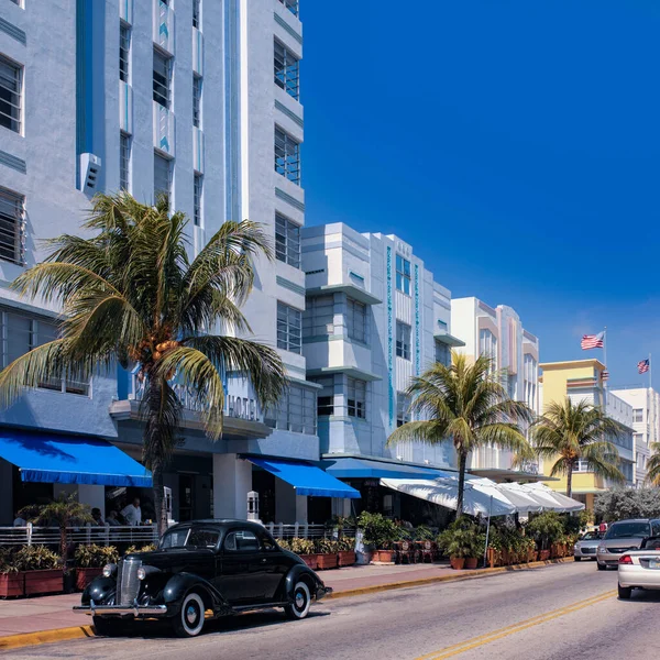 Ocean Drive Nel Miami Beach Art Deco District Situato Nel — Foto Stock