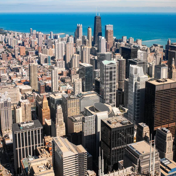 Vue Haut Niveau Sur Centre Ville Chicago Illinois Aux États — Photo