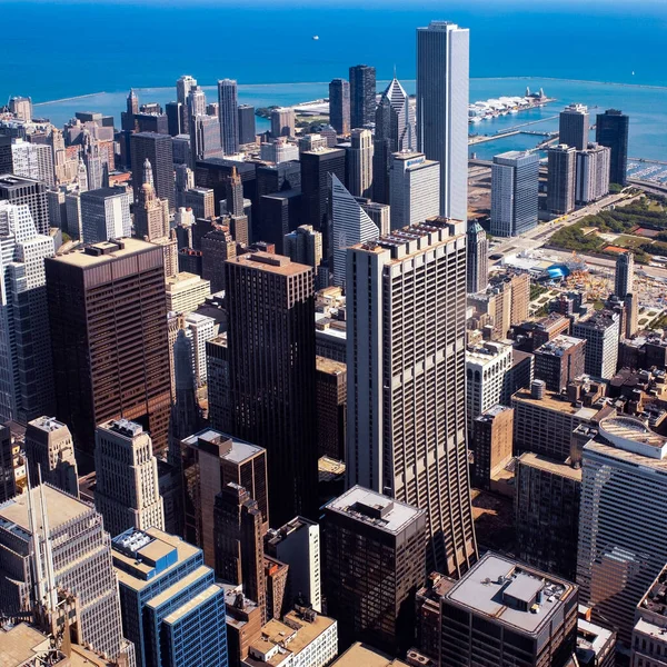 Vue Haut Niveau Sur Centre Ville Chicago Illinois Aux États — Photo