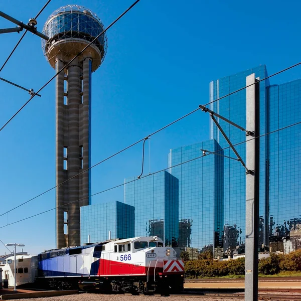 Reunion Tower Una Torre Observación 171M 561Ft Depósito Trenes Dallas — Foto de Stock