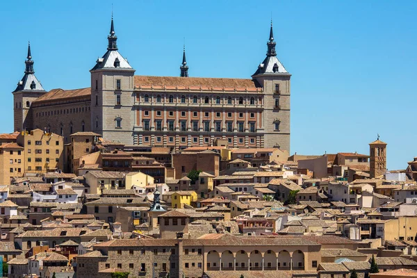 Der Alcazar Und Die Stadt Toledo Der Region Mancha Zentralspanien — Stockfoto