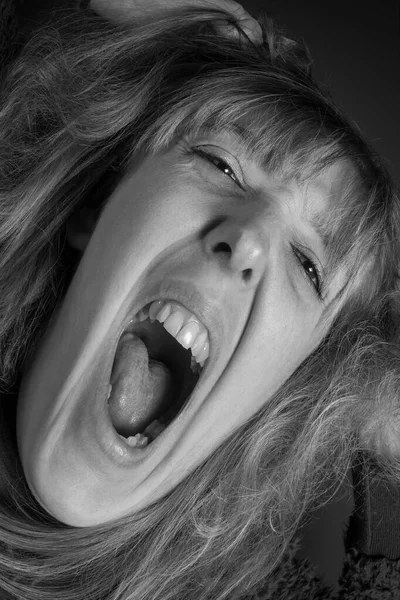 Hysterical Young Woman — Stock Photo, Image