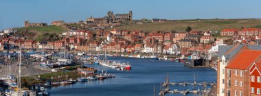 İngiltere 'nin kuzeydoğusunda Kuzey Yorkshire kıyısındaki Whitby kıyı kasabası..
