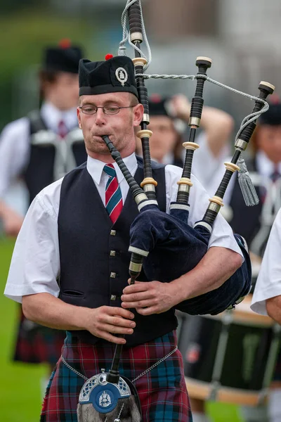 Piper Cowal Gathering Highland Games Cerca Dunoon Península Cowal Escocia — Foto de Stock