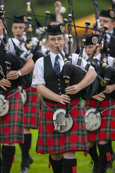 Pipers Cowal Gathering Highland Games Dunoon Cowal Peninsula Escócia — Fotografia de Stock