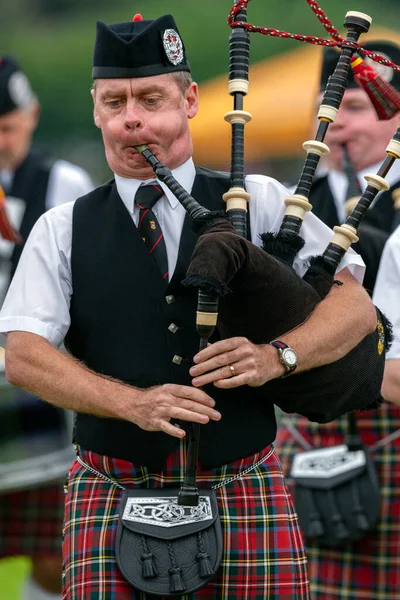 Pipers Aux Cowal Gathering Highland Games Près Dunoon Sur Péninsule — Photo