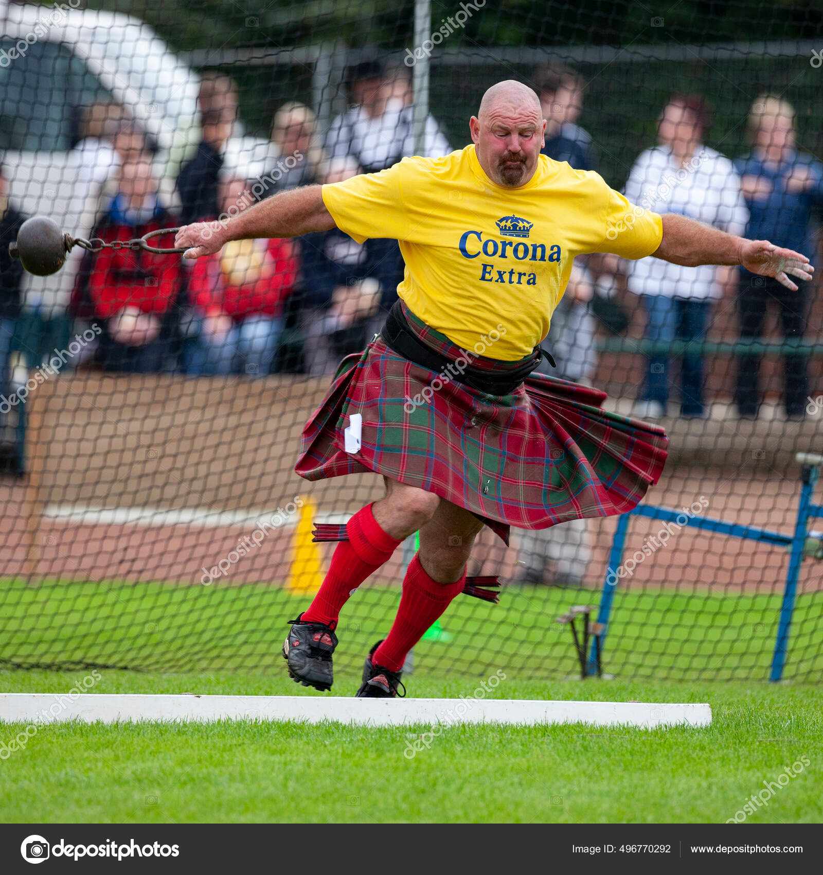Hammer Throwing Event Cowal Gathering Traditional Highland Games Held Each Stock Editorial