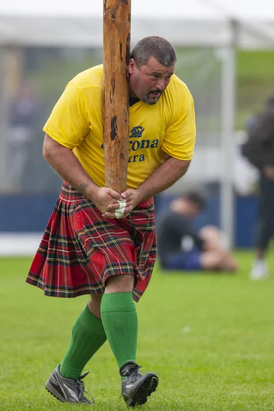 Atirar Caber Cowal Gathering Tradicional Highland Games Realizada Todos Anos — Fotografia de Stock