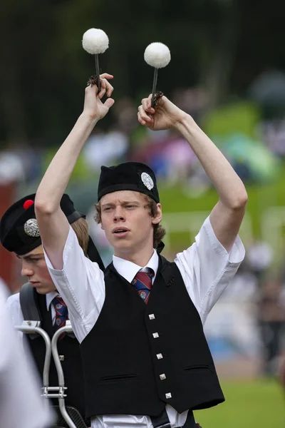 Drummer Piper Band Cowal Gathering Highland Games Dunoon Cowal Peninsula — Stock Photo, Image