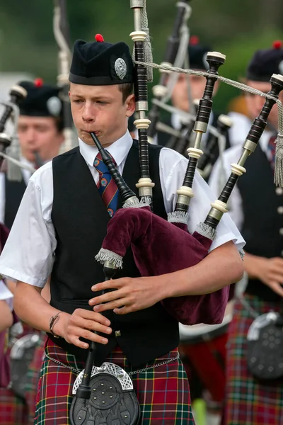 Pipers Aux Cowal Gathering Highland Games Près Dunoon Sur Péninsule — Photo