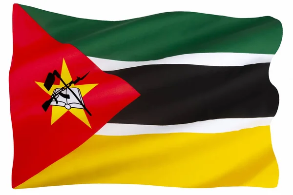 Flag Mozambique Adopted May 1983 Includes Image Kalashnikov Rifle Bayonet — Stock Photo, Image