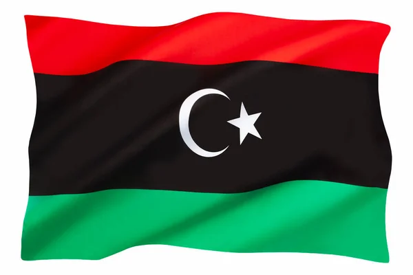 Die Libysche Nationalflagge Dezember 1951 Angenommen September 1969 Zurückgetreten Und — Stockfoto