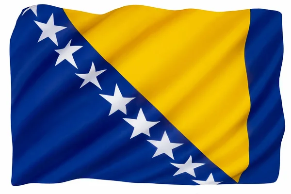 Bandera Nacional Bosnia Herzegovina Adoptada Febrero 1998 Actualizada Agosto 2001 —  Fotos de Stock
