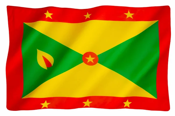 National Flag Caribbean Island Grenada Adopted 7Th February 1974 Flag — Stock Photo, Image