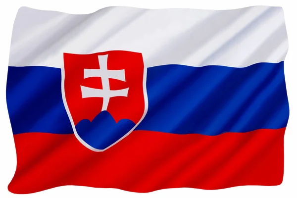 スロバキア共和国の国旗 スロバキアの国旗 1992年9月3日採用 切断のために白に隔離された — ストック写真