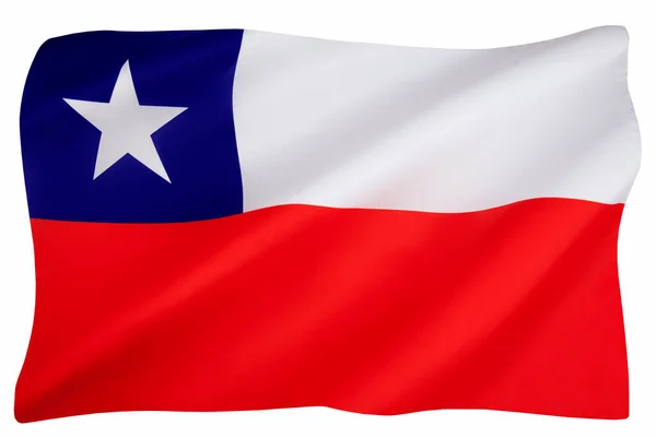 National Flag Republic Chile Adopted 18Th October 1817 Isolated White — Stock Photo, Image