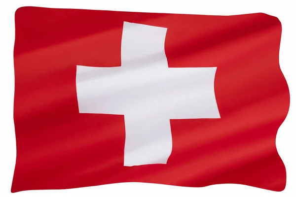 Flag Switzerland Introduced Napoleonic Period First Used 1800 Napoleons Hundred — Stock Photo, Image