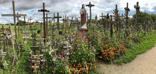 Hill Crosses Local Peregrinação Norte Lituânia Longo Das Gerações Cruzes — Fotografia de Stock