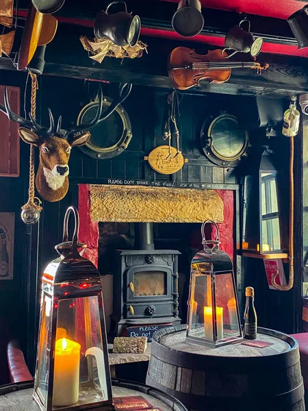 Pub Interior Coastal Town Robin Hoods Bay North Yorkshire United — Stock Photo, Image