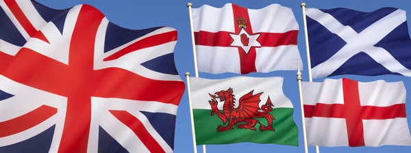 Flags of the United Kingdom of Great Britain — Stock Photo, Image