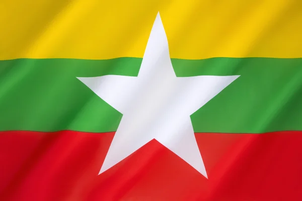 Flag of the Republic of the Union of Myanmar - Burma — Stock Photo, Image