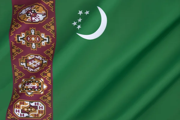 Flagge von Turkmenistan — Stockfoto